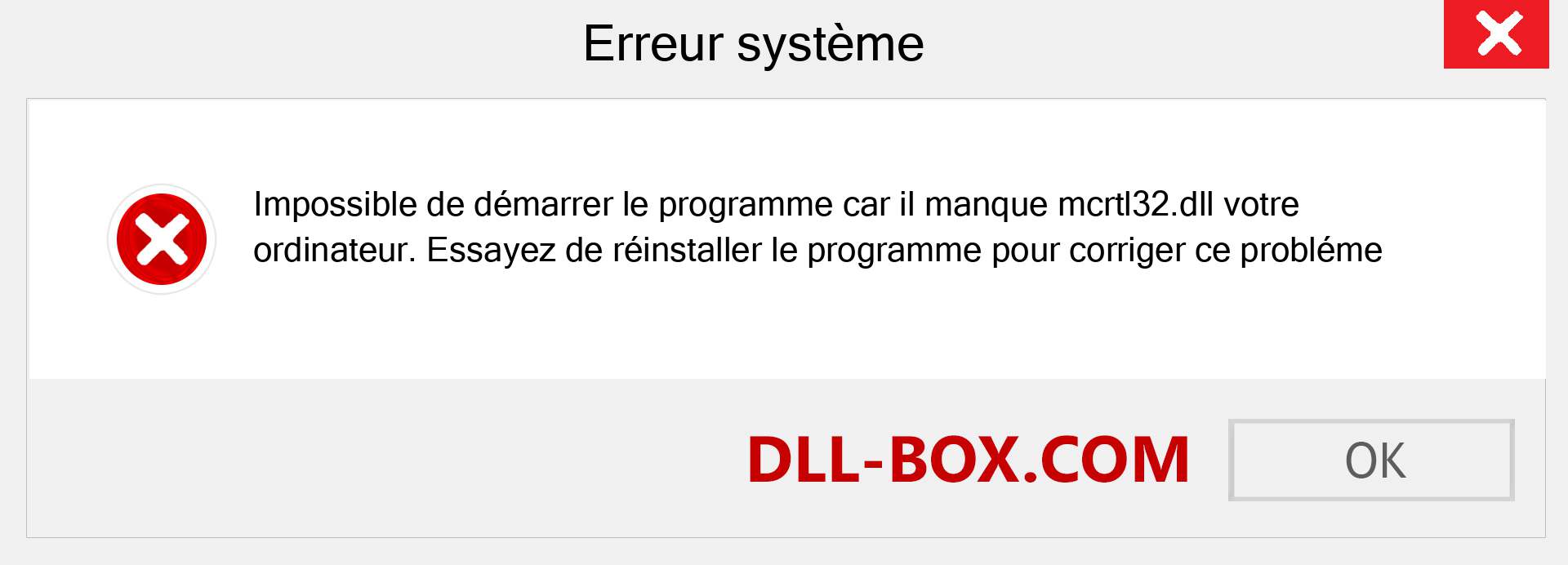 Le fichier mcrtl32.dll est manquant ?. Télécharger pour Windows 7, 8, 10 - Correction de l'erreur manquante mcrtl32 dll sur Windows, photos, images